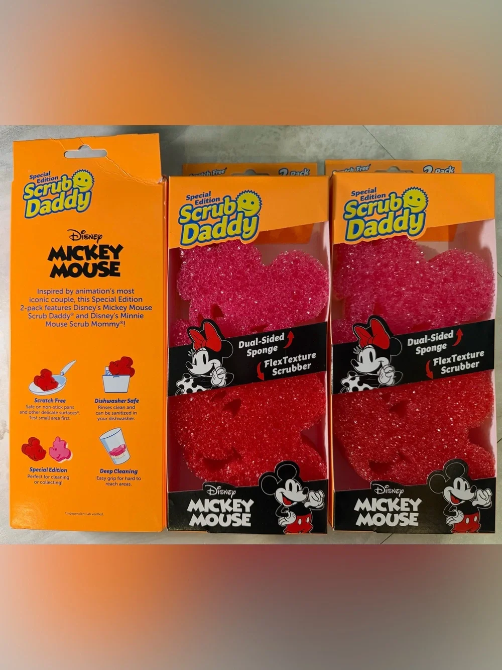 3 Packs- Scrub Daddy x Disney Mickey Mouse Dual-Sided Sponge